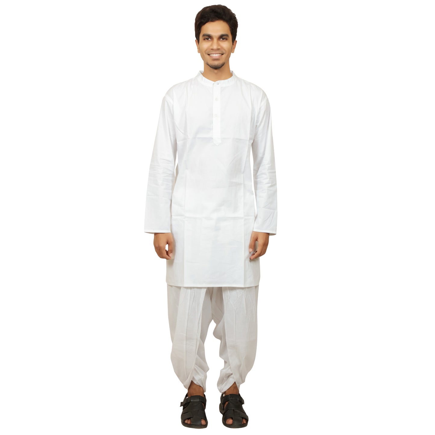 Kurta in Hemp - Long Sleeve - White