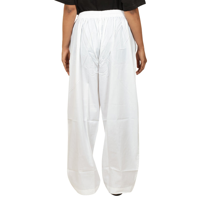 Ladies Draw String Pant in Fine Cotton - White