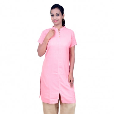 Ladies Embroidered Aum Kurta - Pink