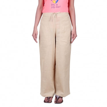 Organic Ladies Drawstring Pants - Beige