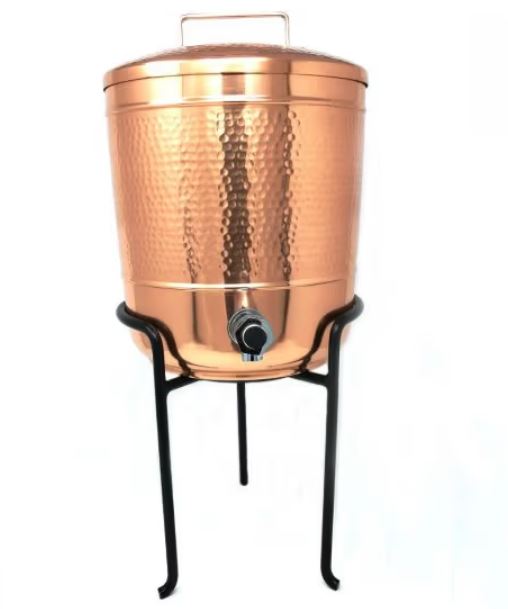 Hammered Copper Storage Pot, 8 Litres