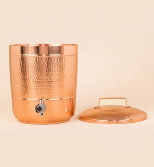 Hammered Copper Storage Pot, 8 Litres