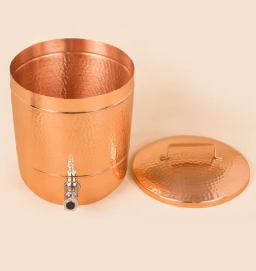 Hammered Copper Storage Pot, 8 Litres