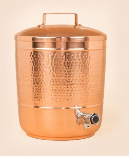 Hammered Copper Storage Pot, 8 Litres