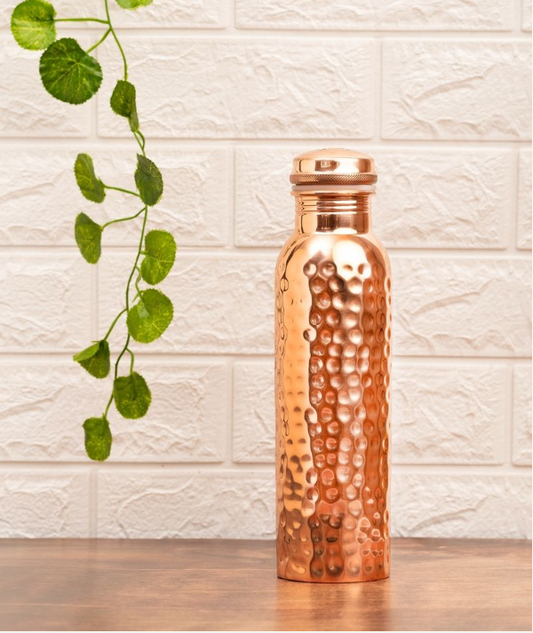 Hammered Copper Water Bottle, 950 ml