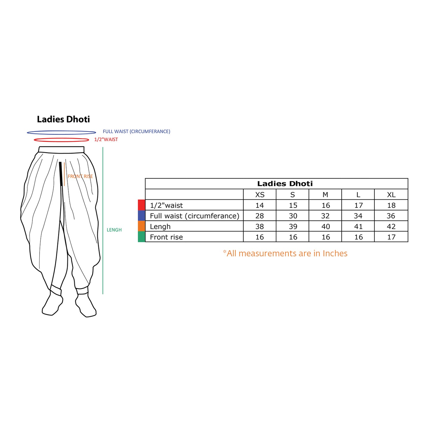 Ladies Organic Cotton Dhoti Pant - undyed