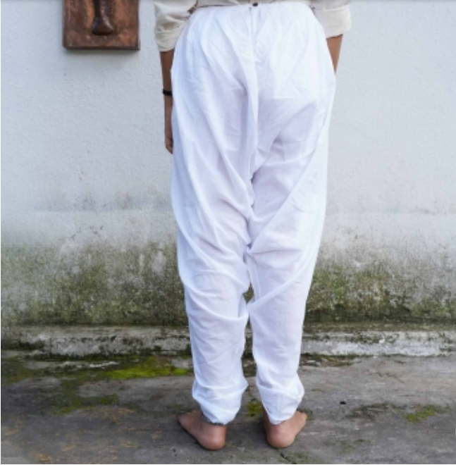 Ladies Organic Cotton Dhoti Pant - White