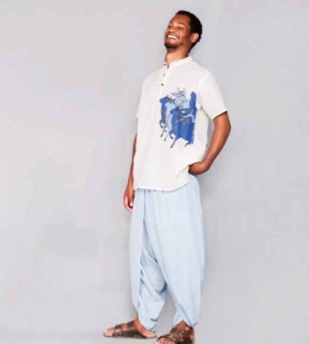 Mens Organic Nandi Kurta - Off White