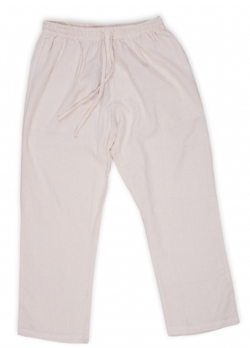 Men Undyed Organic Cotton Drawstring Pant - Off-White