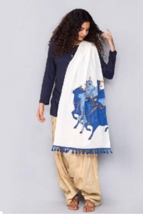 Nandi Organic Cotton Shawl - Off White
