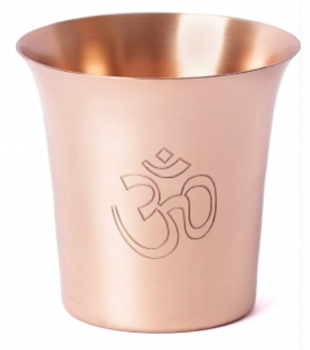 Aum Copper Glass & Coaster Set