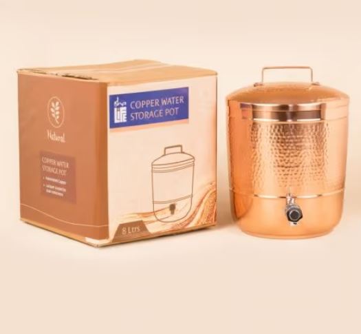 Hammered Copper Storage Pot, 8 Litres