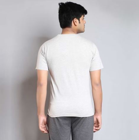 Unisex Copper Printed कर्मा (Karma) Cotton T-shirt - Grey
