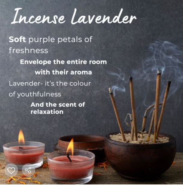 Organic Incense Lavender, 10 Sticks