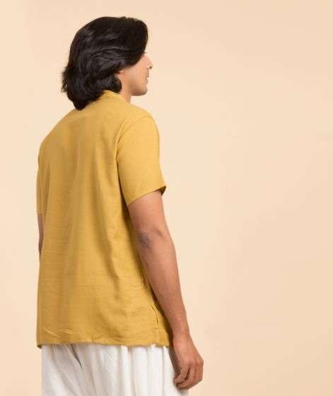 Organic Mens Aum Kurtha Mustard