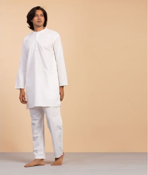 Mens Organic Cotton Sadhana Kurta - White