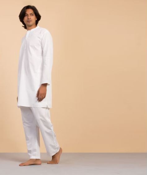 Mens Organic Cotton Sadhana Kurta - White